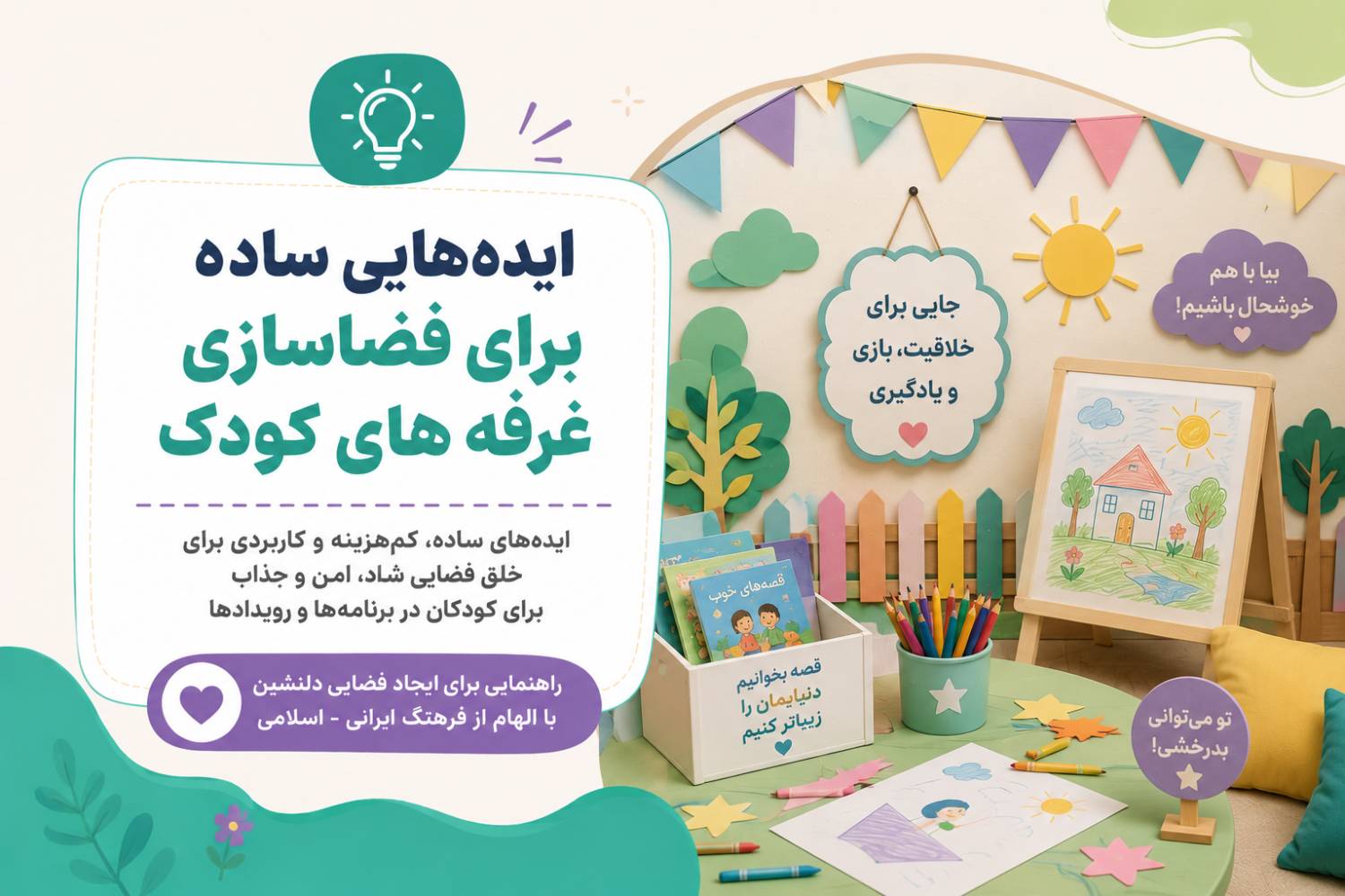 ایده‌هایی ساده برای فضاسازی غرفه‌های کودک